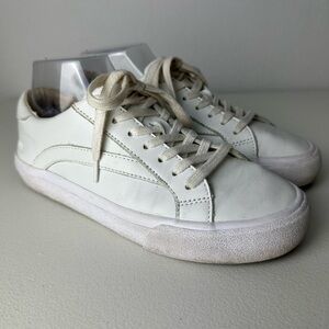 Madewell White Leather Sidewalk Low Top Lace Ip Sneakers Size 7.5
